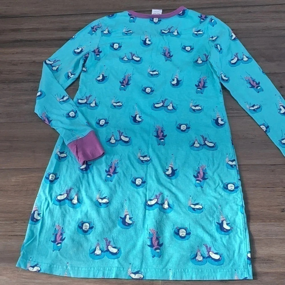 nite nite Munki munki women’s night gown medium shirt PJ penguin long sleeve - Picture 6 of 10